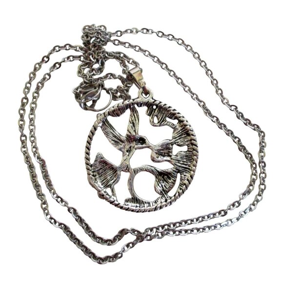 New Hummingbird and Floral Pendant Necklace - Nature Bird Jewelry - Gift Boxed - Picture 4 of 8